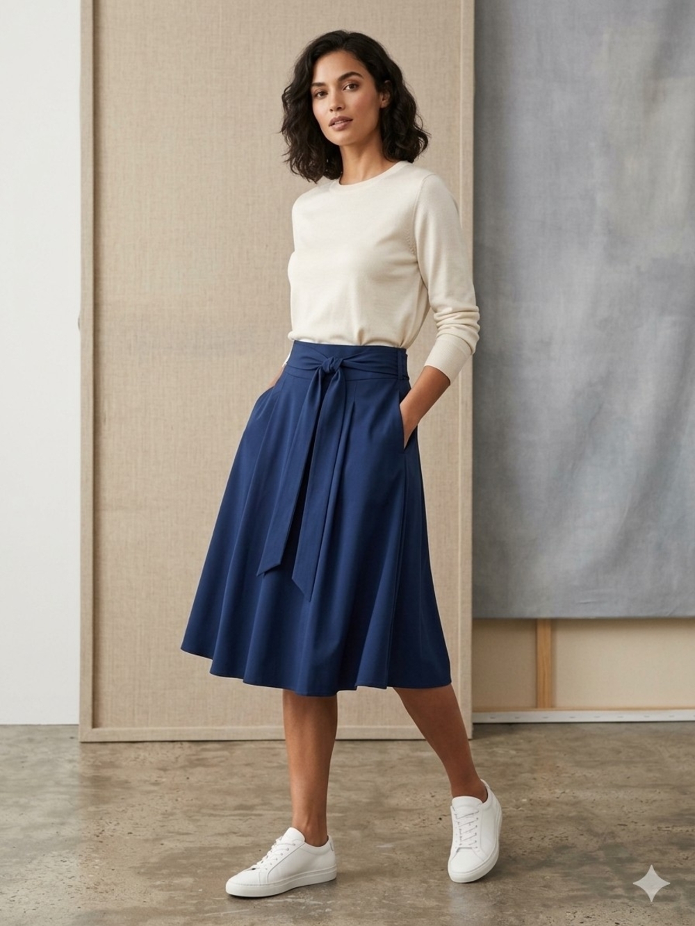 Belle Poque Vintage A-line Tie-Waist Circle Skirt Cottagecore Dark Academia XL
